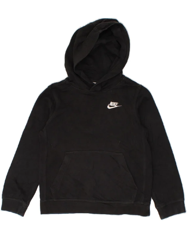 NIKE Boys Hoodie Jumper 8-9 Years Small Black Cotton Hoodie with Back Slit Movement Comfort NIKE Boys Hoodie Jumper 8-9 Years Small Black Cotton Hoodie with Back Slit Movement Comfort