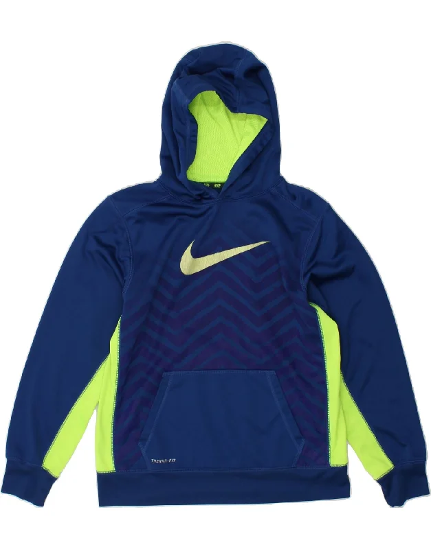 NIKE Boys Therma-Fit Graphic Hoodie Jumper 13-14 Years XL Navy Blue Hoodie with Drawcord Adjustable Secure NIKE Boys Therma-Fit Graphic Hoodie Jumper 13-14 Years XL Navy Blue Hoodie with Drawcord Adjustable Secure
