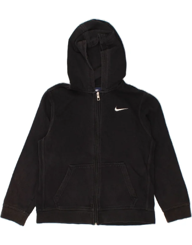 NIKE Boys Zip Hoodie Sweater 12-13 Years Large Black Cotton Hoodie with Slit Hem Functional Movement NIKE Boys Zip Hoodie Sweater 12-13 Years Large Black Cotton Hoodie with Slit Hem Functional Movement