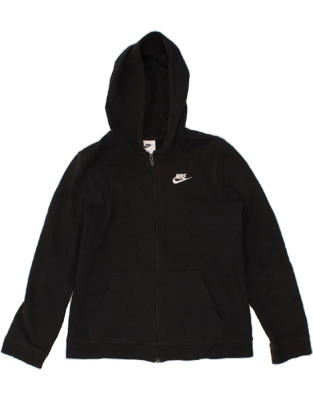 NIKE Boys Zip Hoodie Sweater 13-14 Years XL Black Cotton Hoodie with Zipper Placket Modern Functional NIKE Boys Zip Hoodie Sweater 13-14 Years XL Black Cotton Hoodie with Zipper Placket Modern Functional