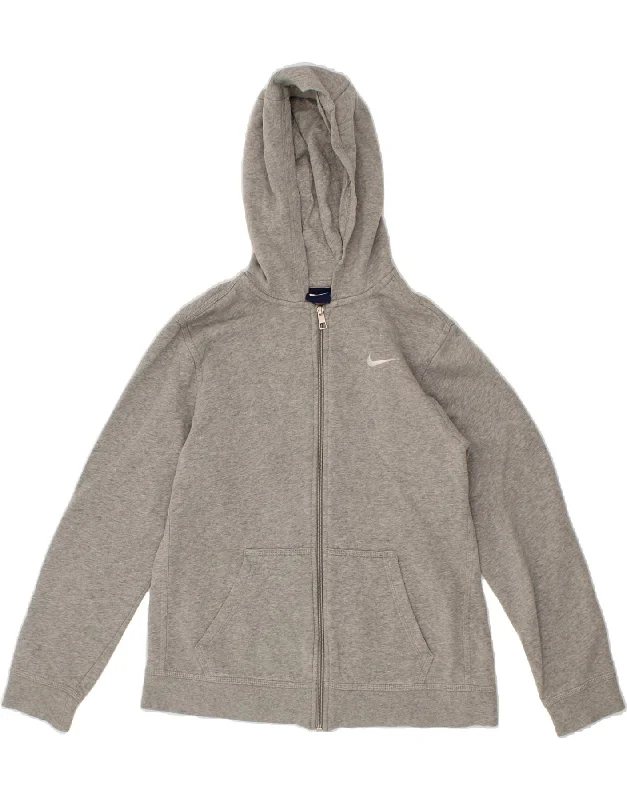 NIKE Boys Zip Hoodie Sweater 13-14 Years XL Grey Cotton Hoodie with Full-Zip Functional Layering NIKE Boys Zip Hoodie Sweater 13-14 Years XL Grey Cotton Hoodie with Full-Zip Functional Layering
