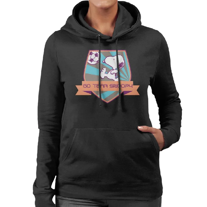 Peanuts Football Go Team Snoopy Women's Hooded Sweatshirt Hoodie with Tie-Dye Psychedelic Retro