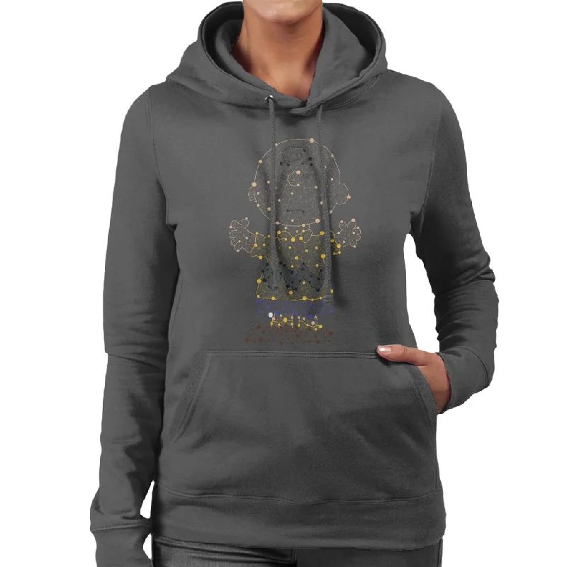 Peanuts Geometric Charlie Brown Women's Hooded Sweatshirt Hoodie with Velcro Closure Adjustable Secure Peanuts Geometric Charlie Brown Women's Hooded Sweatshirt Hoodie with Velcro Closure Adjustable Secure