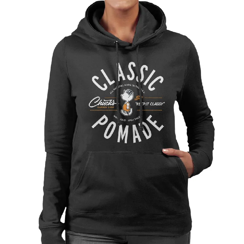 Peanuts Shermy Classic Pomade Women's Hooded Sweatshirt Hoodie with Illustration Artistic Creative Peanuts Shermy Classic Pomade Women's Hooded Sweatshirt Hoodie with Illustration Artistic Creative