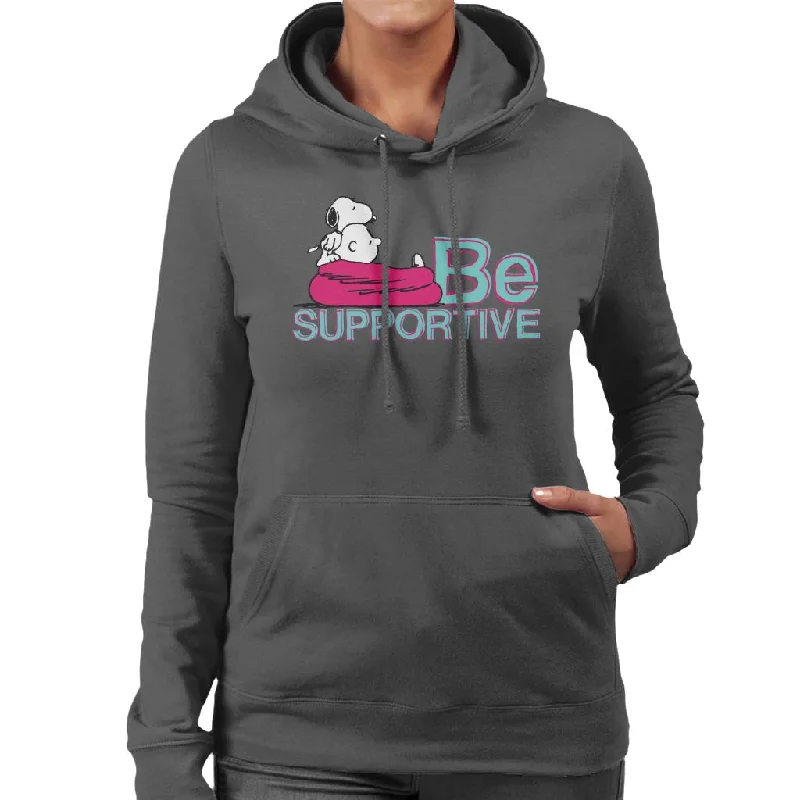 Peanuts Snoopy Being Supportive For Charlie Brown Women's Hooded Sweatshirt Hoodie with Oversized Fit Loose Comfortable Peanuts Snoopy Being Supportive For Charlie Brown Women's Hooded Sweatshirt Hoodie with Oversized Fit Loose Comfortable