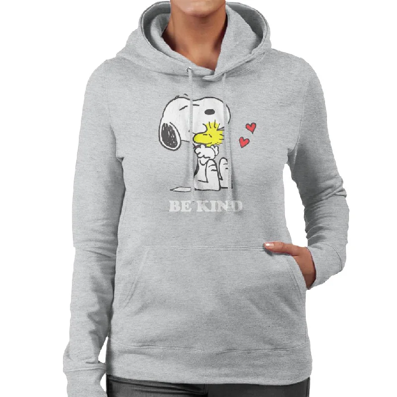Peanuts Snoopy Hugging Woodstock Be Kind Women's Hooded Sweatshirt Hoodie with Hood Adjustable Protection Peanuts Snoopy Hugging Woodstock Be Kind Women's Hooded Sweatshirt Hoodie with Hood Adjustable Protection