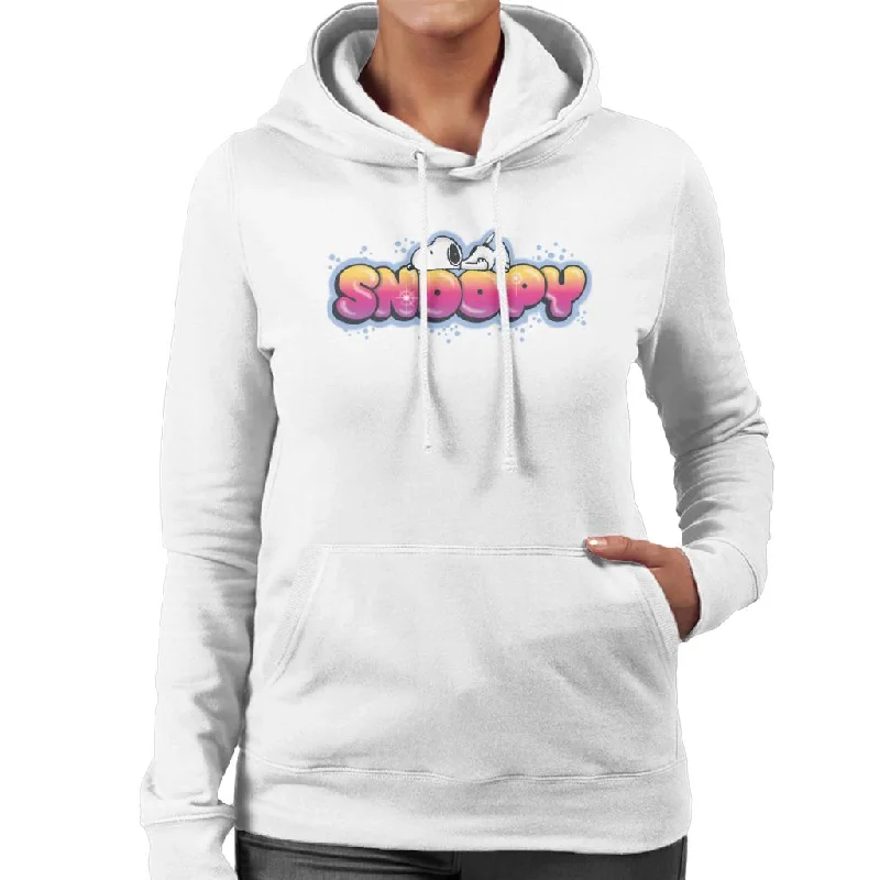 Peanuts Snoopy Lying On Front Women's Hooded Sweatshirt Hoodie with Patch Decorative Personalized Peanuts Snoopy Lying On Front Women's Hooded Sweatshirt Hoodie with Patch Decorative Personalized