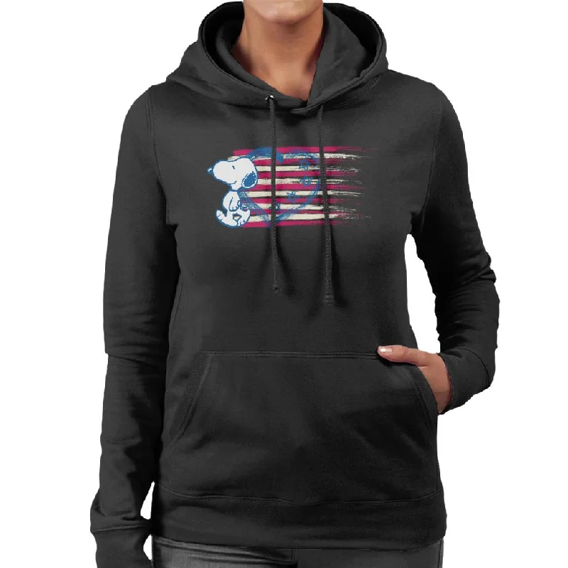Peanuts Snoopy Patriotic Heart Flag Women's Hooded Sweatshirt Hoodie Jacket Zipper Layering Peanuts Snoopy Patriotic Heart Flag Women's Hooded Sweatshirt Hoodie Jacket Zipper Layering