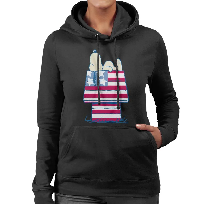 Peanuts Snoopy Patriotic Kennel Women's Hooded Sweatshirt Hoodie with Logo Branding Identity Peanuts Snoopy Patriotic Kennel Women's Hooded Sweatshirt Hoodie with Logo Branding Identity