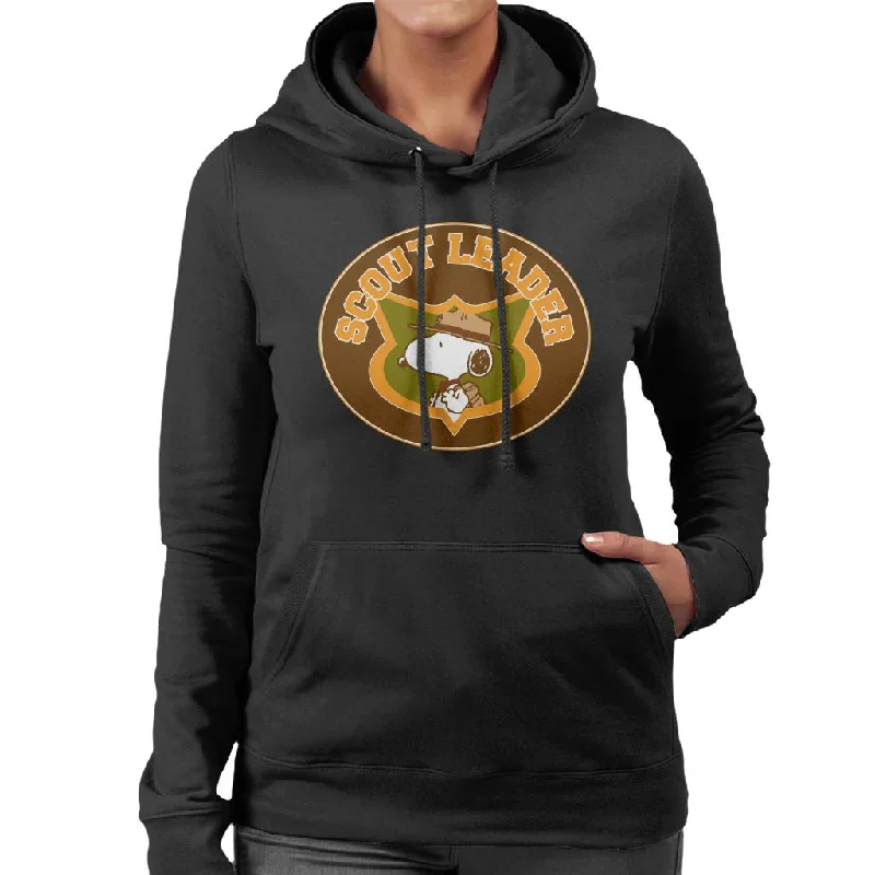 Peanuts Snoopy Scout Leader Women's Hooded Sweatshirt Hoodie with Elastic Waist Stretchable Comfortable Peanuts Snoopy Scout Leader Women's Hooded Sweatshirt Hoodie with Elastic Waist Stretchable Comfortable