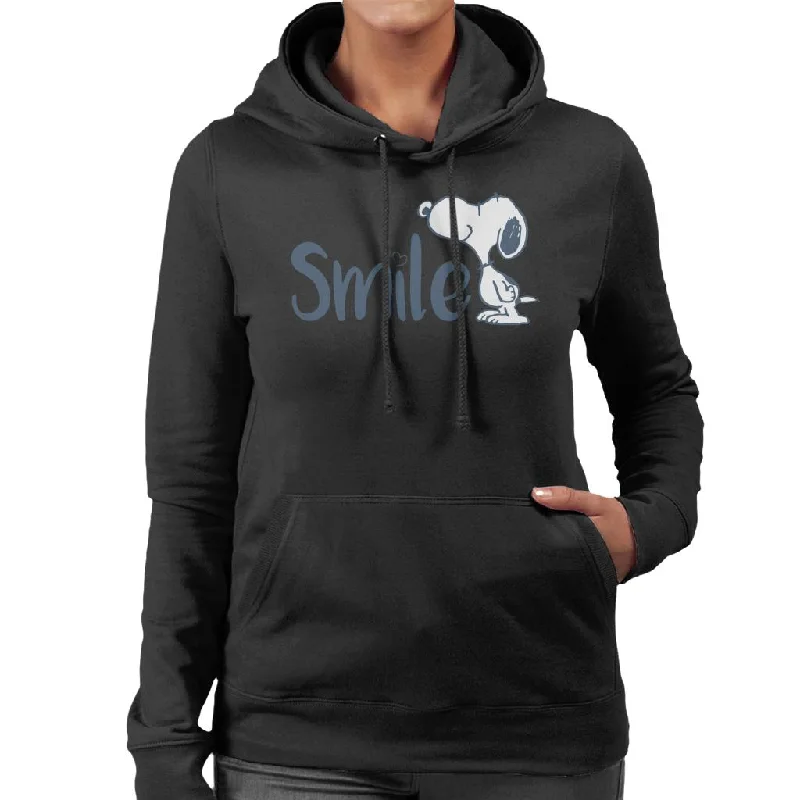 Peanuts Snoopy Smile Women's Hooded Sweatshirt Hoodie with Camouflage Military Edgy