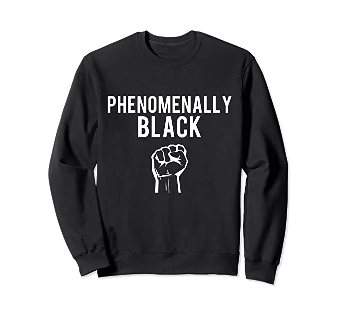 Phenomenally Black Sweatshirt Hoodie with Longline Fit Extended Stylish