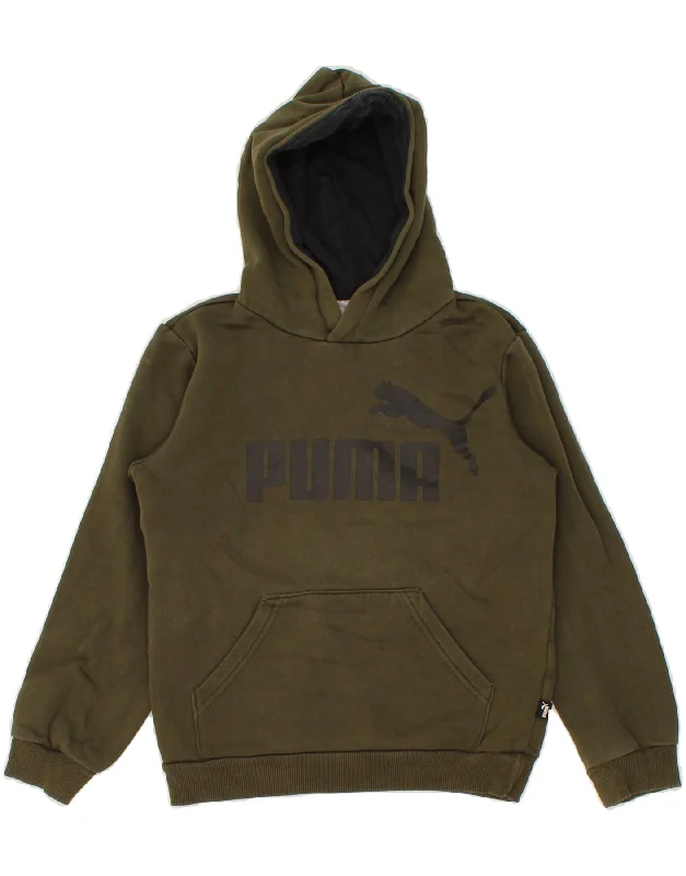 PUMA Boys Graphic Hoodie Jumper 9-10 Years Khaki Cotton Zip Hoodie Drawstring Kangaroo Pocket PUMA Boys Graphic Hoodie Jumper 9-10 Years Khaki Cotton Zip Hoodie Drawstring Kangaroo Pocket