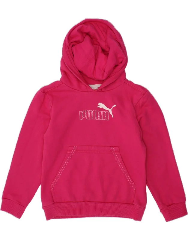 PUMA Girls Graphic Hoodie Jumper 5-6 Years Pink Colourblock Hoodie with Turtle Neck Cozy Winter PUMA Girls Graphic Hoodie Jumper 5-6 Years Pink Colourblock Hoodie with Turtle Neck Cozy Winter