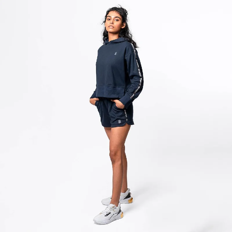 So-Chill Hoodie - Navy Blue Hoodie with Drawstring Waist Adjustable Fitted