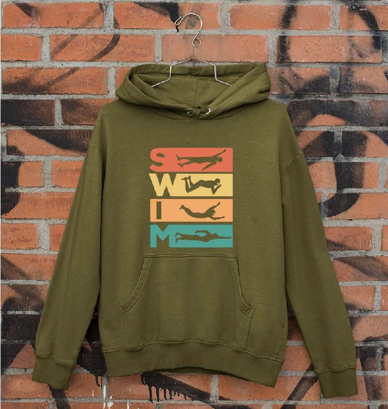 Swimming Unisex Hoodie for Men/Women Hoodie with Button Placket Classic Preppy
