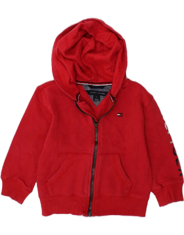 TOMMY HILFIGER Baby Girls Graphic Zip Hoodie Sweater 18-24 Months Red Hoodie with Drawstring Waist Adjustable Fitted TOMMY HILFIGER Baby Girls Graphic Zip Hoodie Sweater 18-24 Months Red Hoodie with Drawstring Waist Adjustable Fitted
