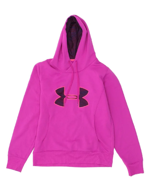 UNDER ARMOUR Womens Cold Gear Graphic Hoodie Jumper UK 14 Medium Pink Hoodie with Cuffed Sleeves Snug Secure UNDER ARMOUR Womens Cold Gear Graphic Hoodie Jumper UK 14 Medium Pink Hoodie with Cuffed Sleeves Snug Secure