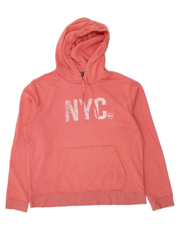 VINEYARD VINES Womens Graphic Hoodie Jumper UK 18 XL Pink Cotton Hoodie with Ribbed Cuffs Snug Fit Comfort VINEYARD VINES Womens Graphic Hoodie Jumper UK 18 XL Pink Cotton Hoodie with Ribbed Cuffs Snug Fit Comfort