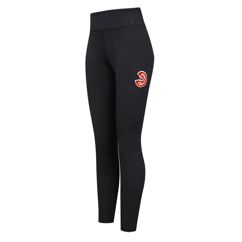 NBA ATLANTA HAWKS CLASSIC WOMEN'S LUX LEGGING (BLACK) Elegant Metallic Leggings
