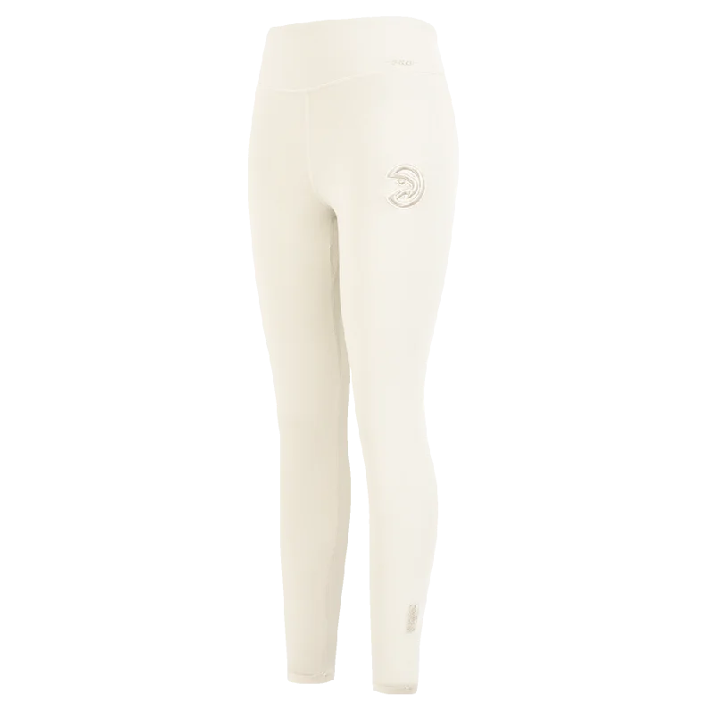 NBA ATLANTA HAWKS NEUTRAL WOMEN'S JERSEY LEGGING (EGGSHELL) Trendy Foil Finish Leggings