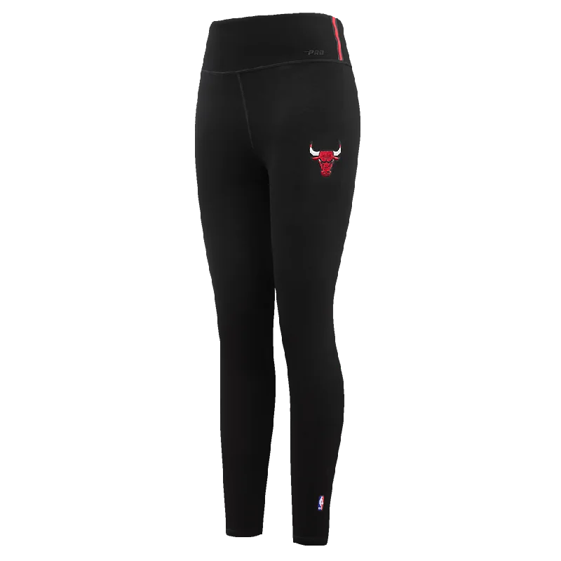 NBA CHICAGO BULLS SCRIPT TAIL WOMEN'S HW JERSEY LEGGING (BLACK) Trendy Seamless Fit Leggings