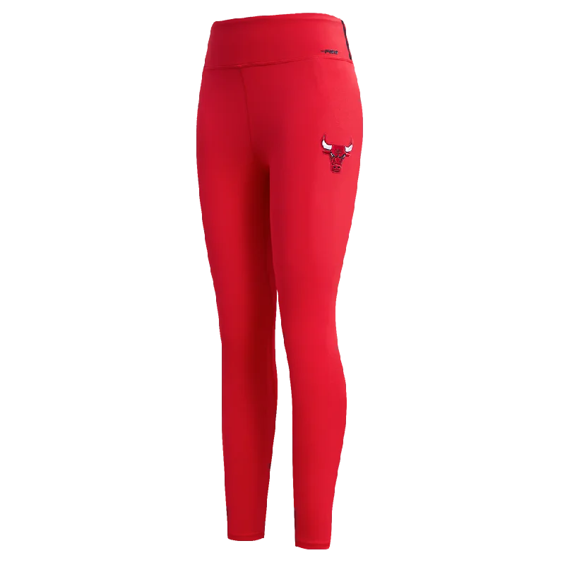 NBA CHICAGO BULLS SCRIPT TAIL WOMEN'S HW JERSEY LEGGING (RED) Fashionable Solid Color Tights