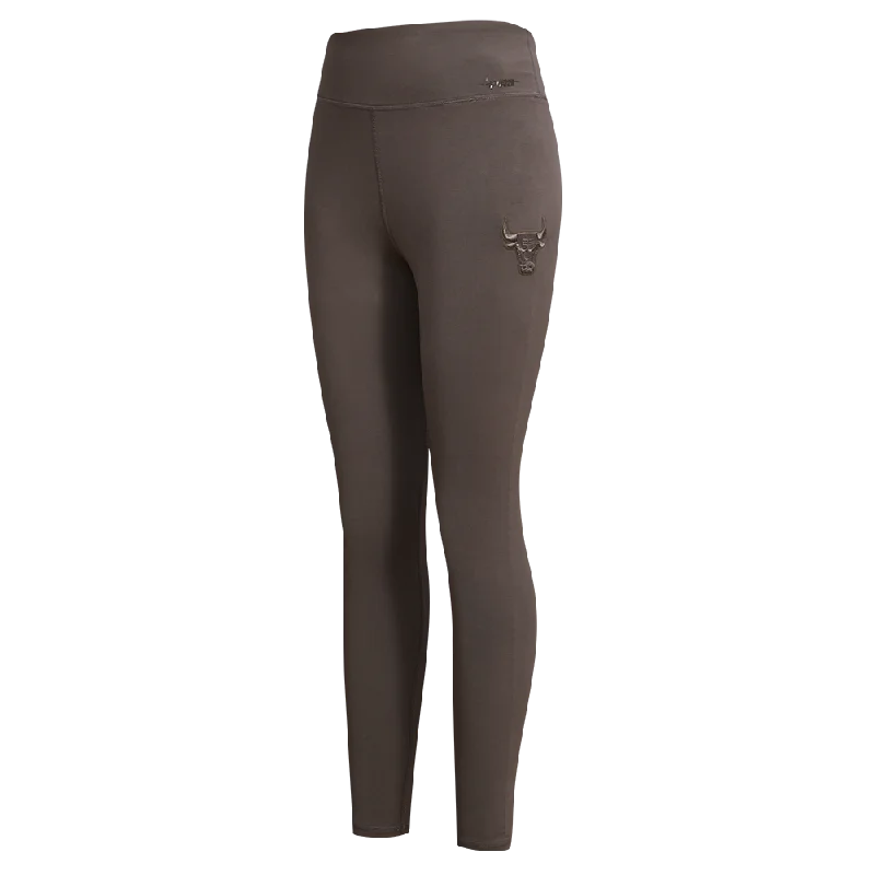 NBA CHICAGO BULLS NEUTRAL WOMEN'S JERSEY LEGGING (DARK TAUPE) Comfortable Ribbed Sports Leggings