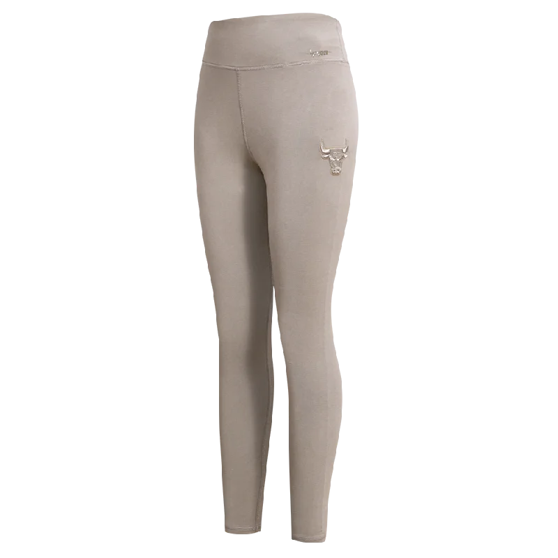 NBA CHICAGO BULLS NEUTRAL WOMEN'S JERSEY LEGGING (TAUPE) Stylish Stretch Pants Leggings