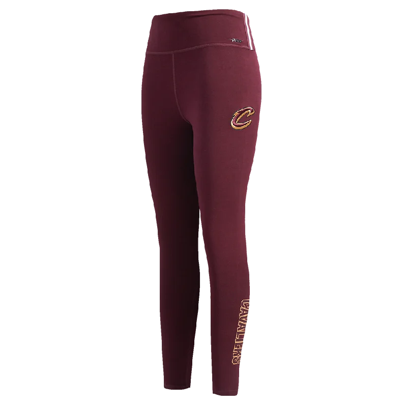 NBA CLEVELAND CAVALIERS CLASSIC WOMEN'S JERSEY LEGGING (WINE) Elegant Animal Print Leggings