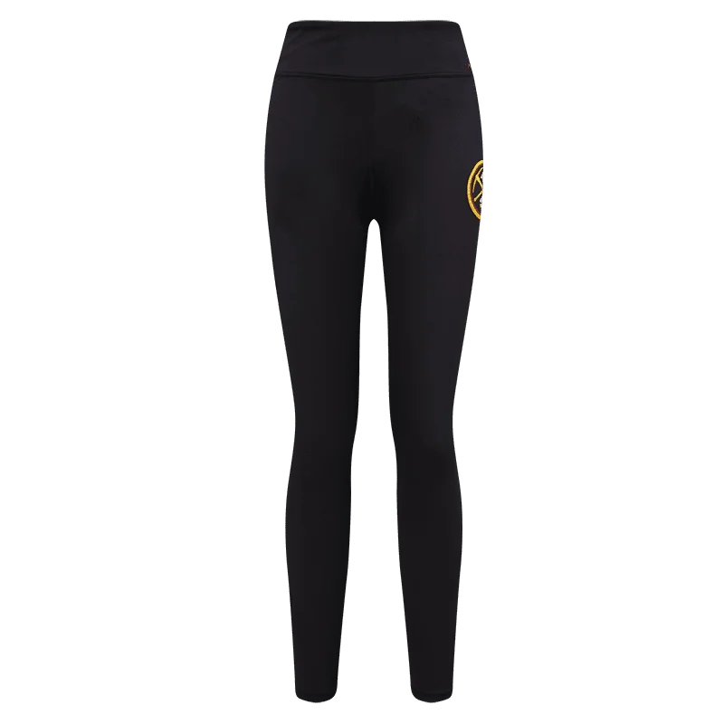 NBA DENVER NUGGETS CLASSIC WOMEN'S LUX LEGGING (BLACK) Trendy Mesh Leggings