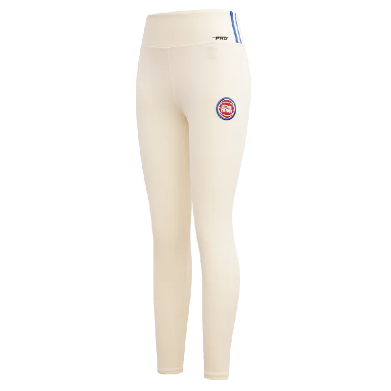 NBA DETROIT PISTONS RETRO CLASSIC WOMEN'S JERSEY LEGGING (EGGSHELL) Comfortable Compression Leggings