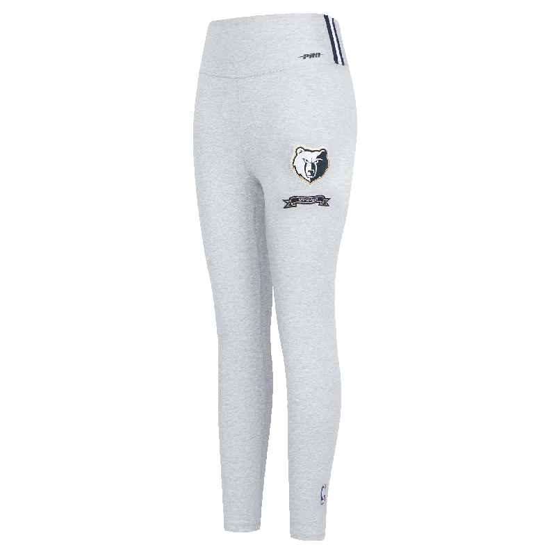NBA MEMPHIS GRIZZLIES PRO PREP WOMEN'S JERSEY LEGGING (HEATHER GREY) Fashionable High-Rise Leggings