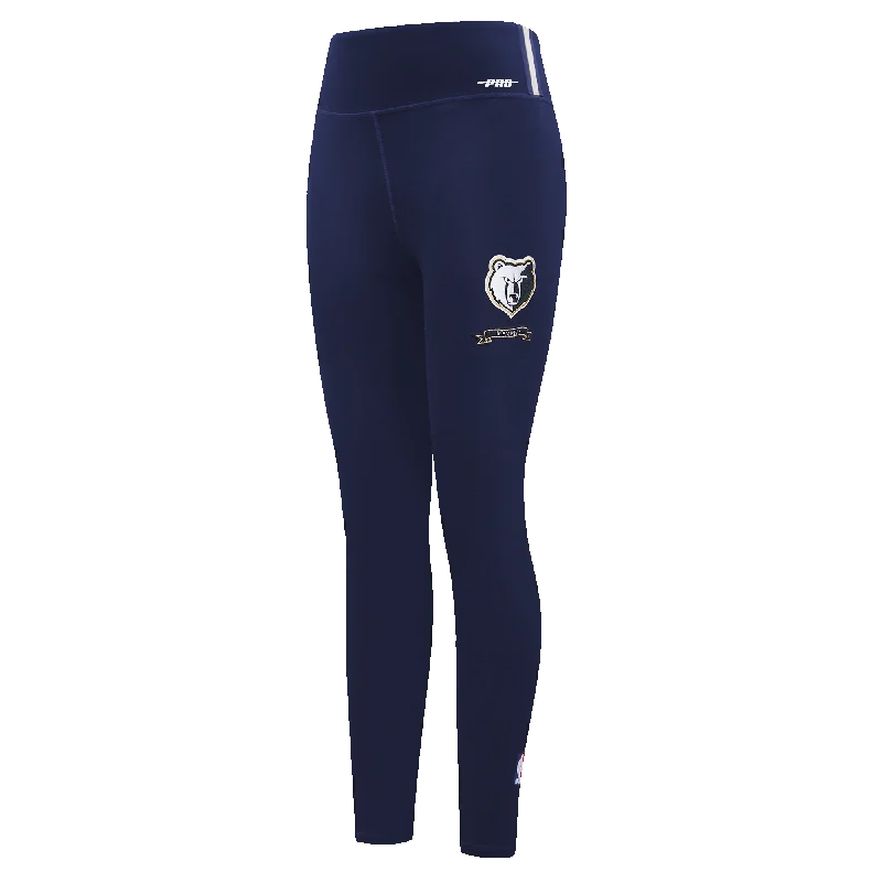 NBA MEMPHIS GRIZZLIES PRO PREP WOMEN'S JERSEY LEGGING (MIDNIGHT NAVY) Stylish Faux Leather Leggings