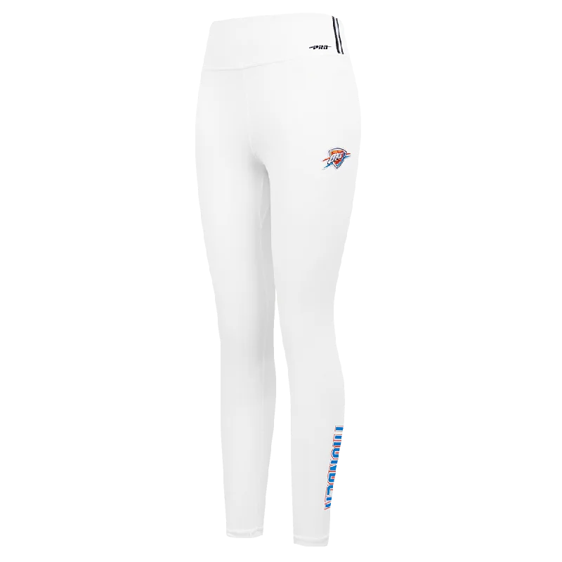 NBA OKLAHOMA CITY THUNDER CLASSIC WOMEN'S HW JERSEY LEGGING (WHITE) Fashionable Plus-Size Activewear