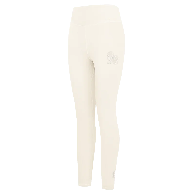 NBA PHILADELPHIA 76ERS NEUTRAL WOMEN'S JERSEY LEGGING (EGGSHELL) Comfortable Compression Leggings