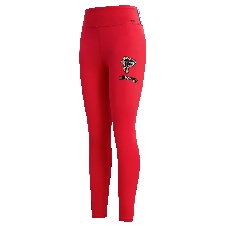 NFL ATLANTA FALCONS PRO PREP WOMEN'S JERSEY LEGGING (RED) Comfortable Ribbed Waistband Leggings