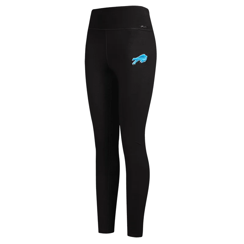 NFL BUFFALO BILLS WASHED NEON WOMEN'S JERSEY LEGGING (BLACK) Stylish Side-Stripe Leggings