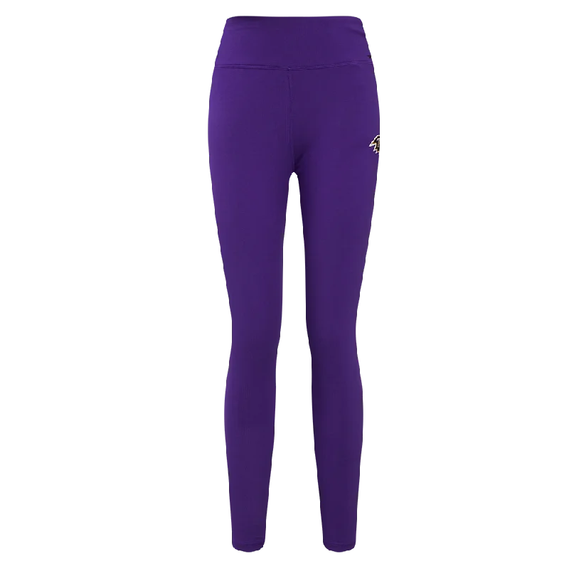 NFL BALTIMORE RAVENS CLASSIC WOMEN'S JERSEY LEGGING (PURPLE) Elegant Shiny Black Leggings