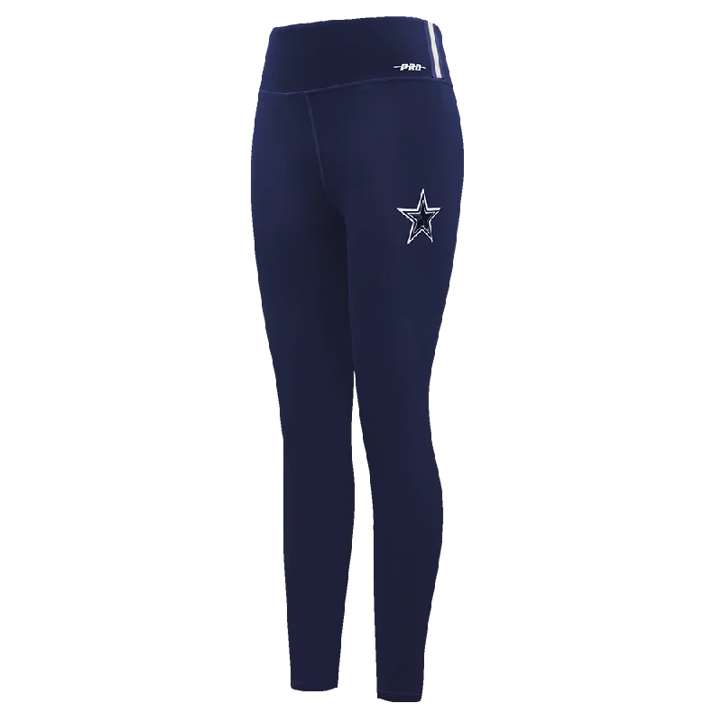 NFL DALLAS COWBOYS SCRIPT TAIL WOMEN'S HW JERSEY LEGGING (MIDNIGHT NAVY) Casual Black Leggings