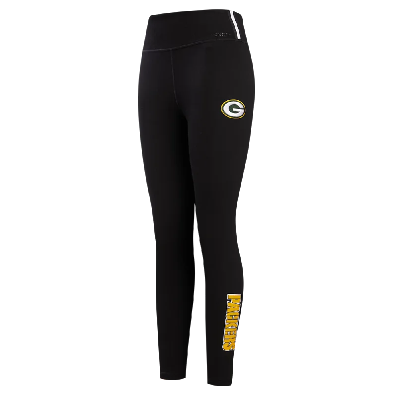 NFL GREEN BAY PACKERS  CLASSIC WOMEN'S JERSEY LEGGING (BLACK) Cozy Fashion Leggings