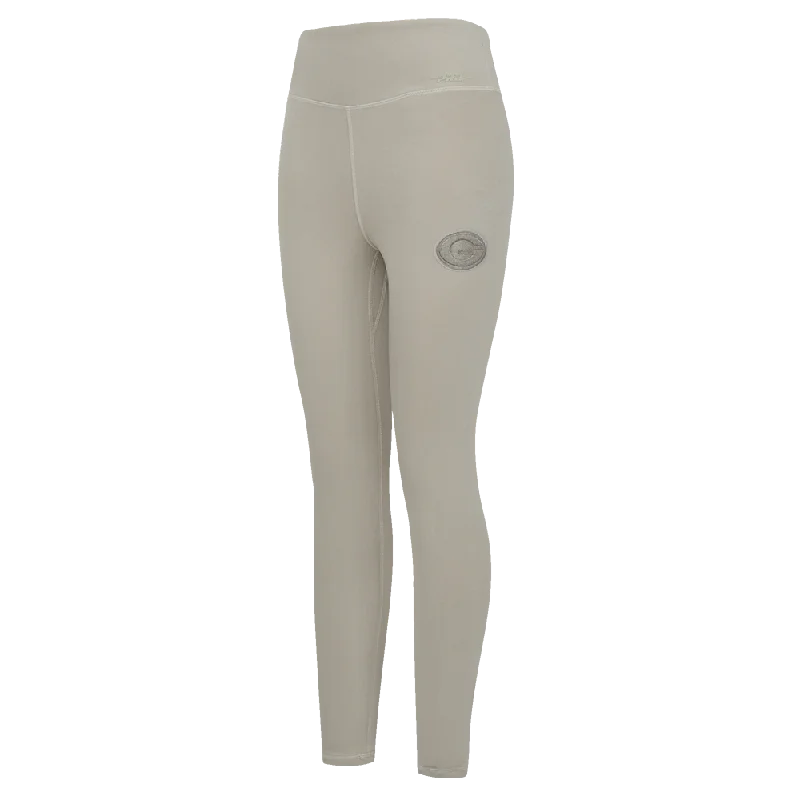 NFL GREEN BAY PACKERS NEUTRAL WOMEN'S JERSEY LEGGING (TAUPE) Comfortable Athletic Tights