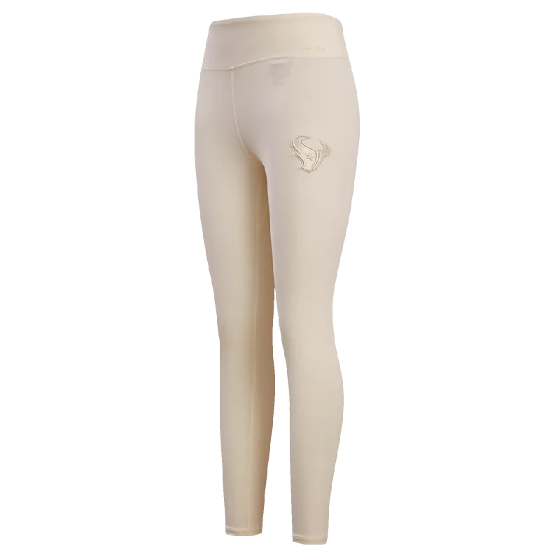 NFL HOUSTON TEXANS NEUTRAL WOMEN'S JERSEY LEGGING (EGGSHELL) Trendy Full-Length Leggings