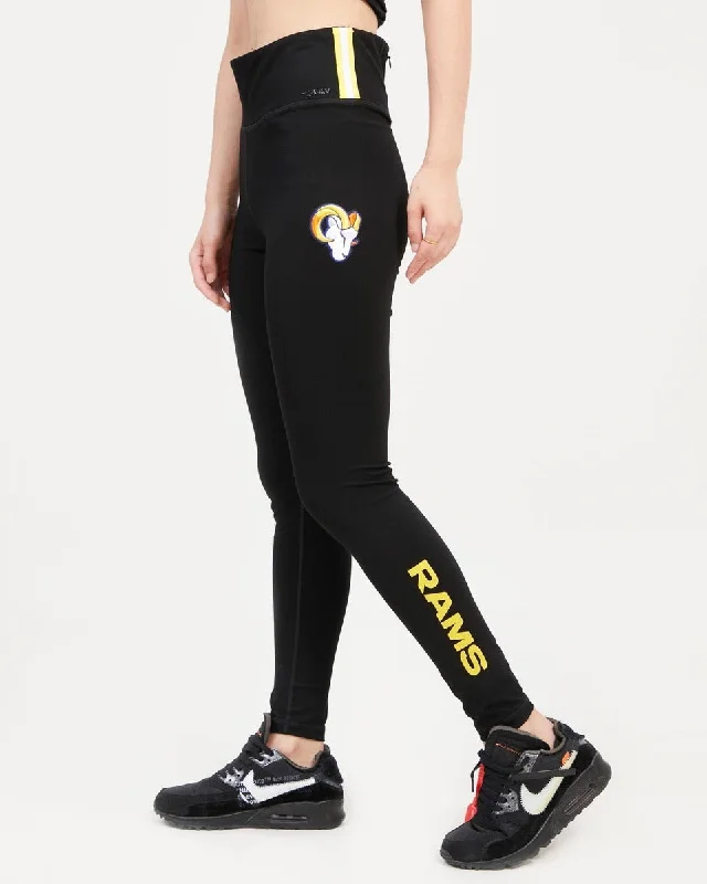 NFL LOS ANGELES RAMS CLASSIC WOMEN'S JERSEY LEGGING (BLACK) Cozy Full-Length Workout Leggings NFL LOS ANGELES RAMS CLASSIC WOMEN'S JERSEY LEGGING (BLACK) Cozy Full-Length Workout Leggings