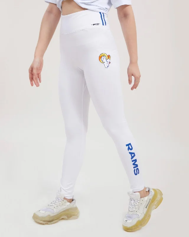 NFL LOS ANGELES RAMS CLASSIC WOMEN'S JERSEY LEGGING (WHITE) Trendy Color Block Leggings NFL LOS ANGELES RAMS CLASSIC WOMEN'S JERSEY LEGGING (WHITE) Trendy Color Block Leggings