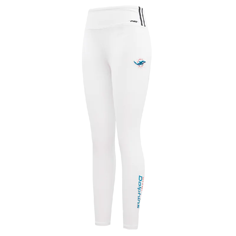NFL MIAMI DOLPHINS CLASSIC WOMEN'S JERSEY LEGGING (WHITE) Fashionable Lacy Detail Leggings