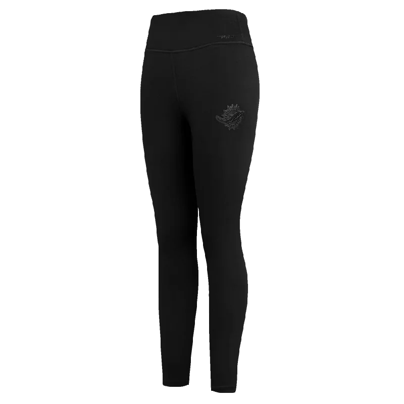 NFL MIAMI DOLPHINS NEUTRAL WOMEN'S JERSEY LEGGING (BLACK) Comfortable Stretch Leggings