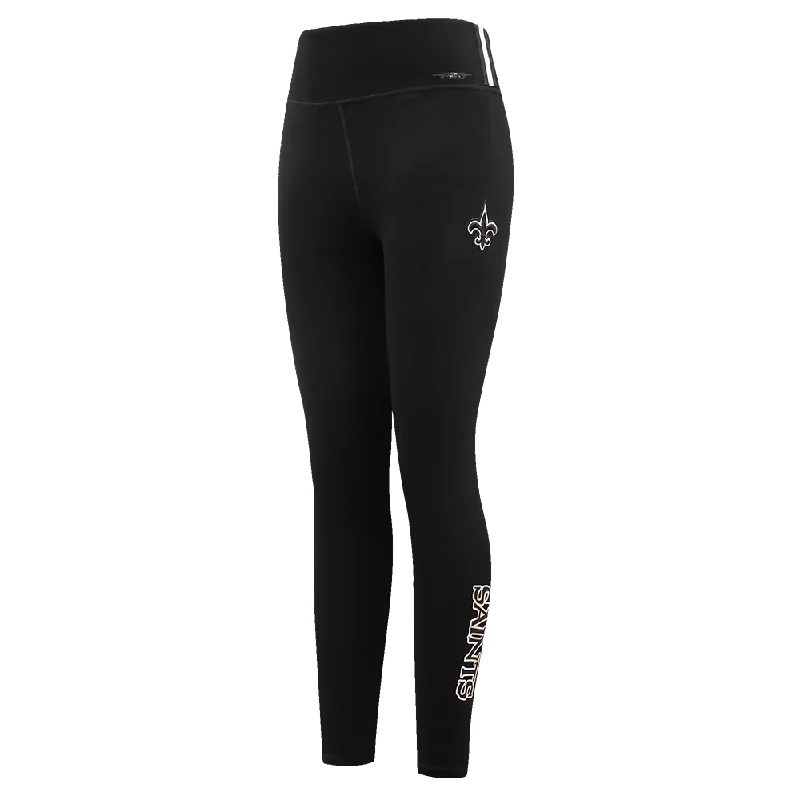 NFL NEW ORLEANS SAINTS CLASSIC WOMEN'S JERSEY LEGGING (BLACK) Stylish Stretch Print Leggings