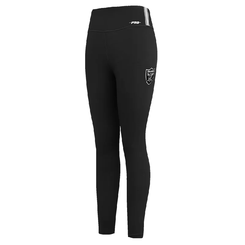 NFL LAS VEGAS RAIDERS SCRIPT TAIL WOMEN'S HW JERSEY LEGGING (BLACK) Stylish Yoga Leggings