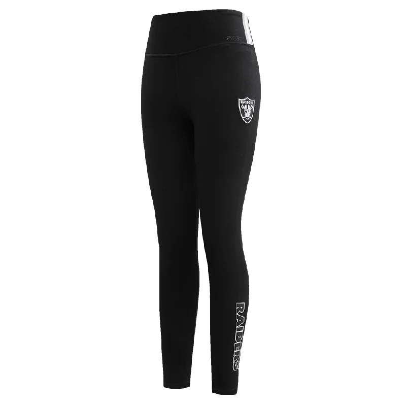 NFL LAS VEGAS RAIDERS CLASSIC WOMEN'S JERSEY LEGGING (BLACK) Cozy Ribbed Leggings